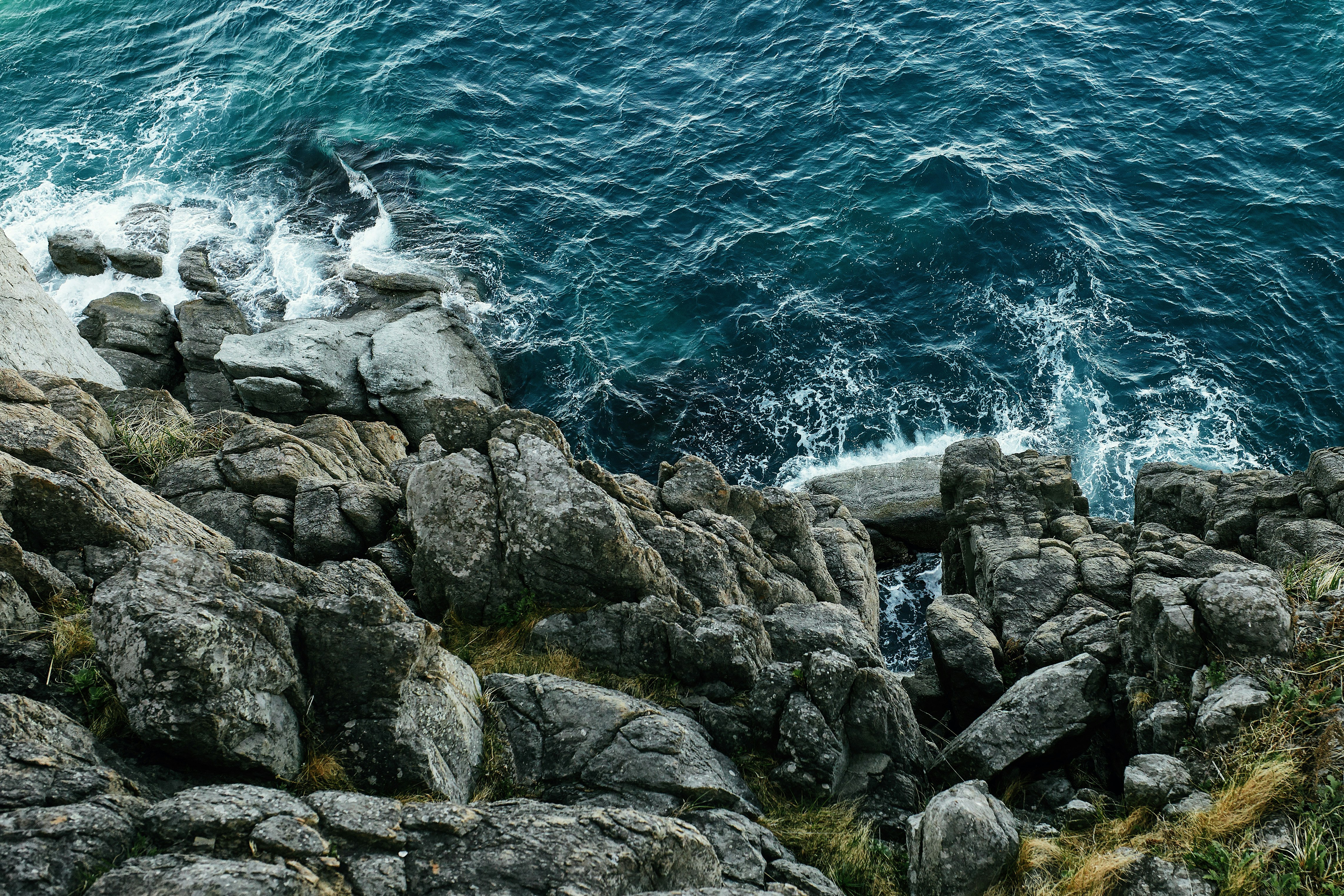 rocky shore with water waves